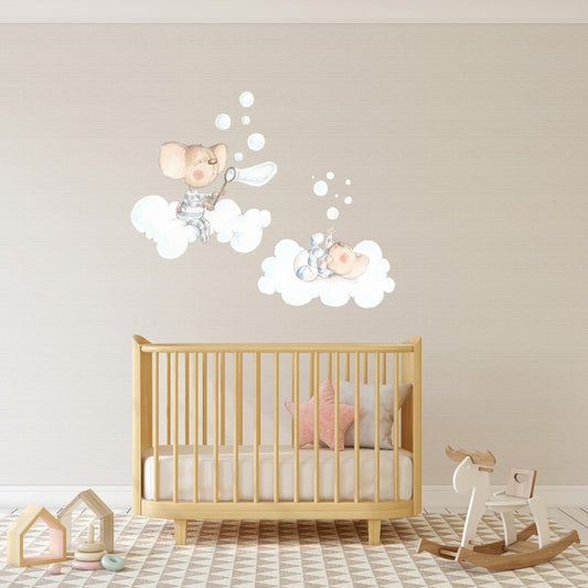 Sticker mural bébé petites souris