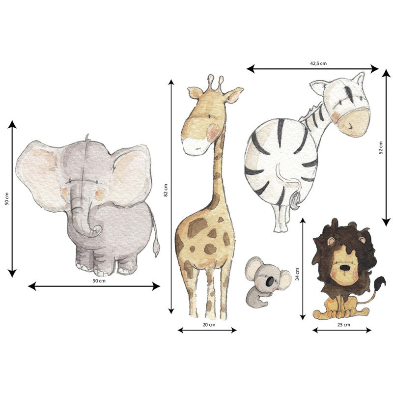 Sticker mural enfant petits animaux Madagascar