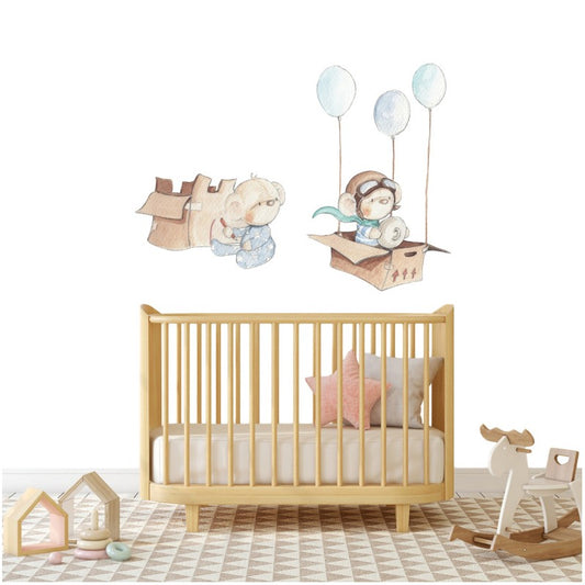 Sticker mural enfant petits oursons