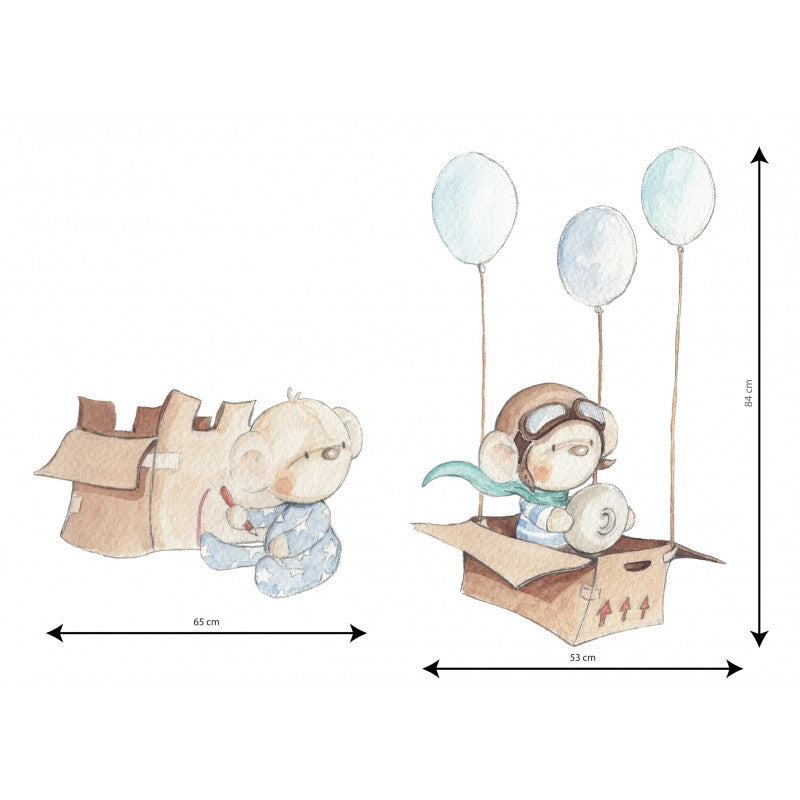 Sticker mural enfant petits oursons