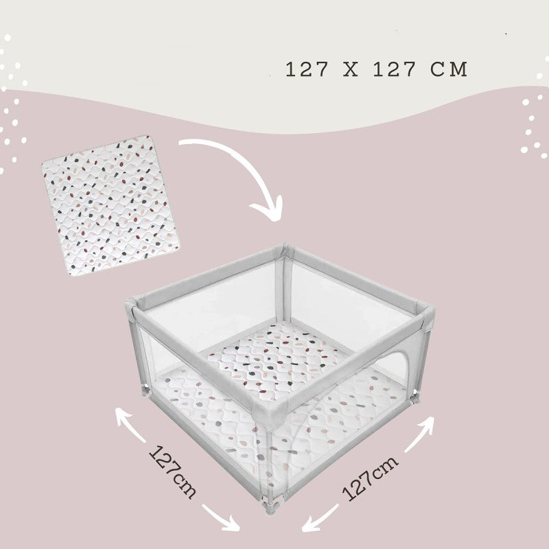 Tapis bébé carré matelassé CONFETTI