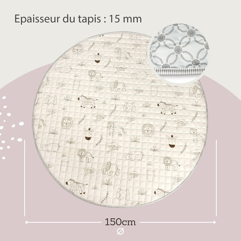 Tapis bébé matelassé animaux SAFARI