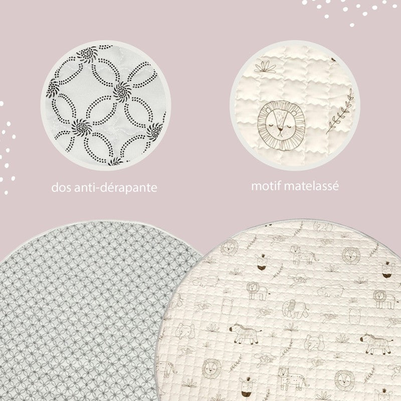 Tapis bébé matelassé animaux SAFARI
