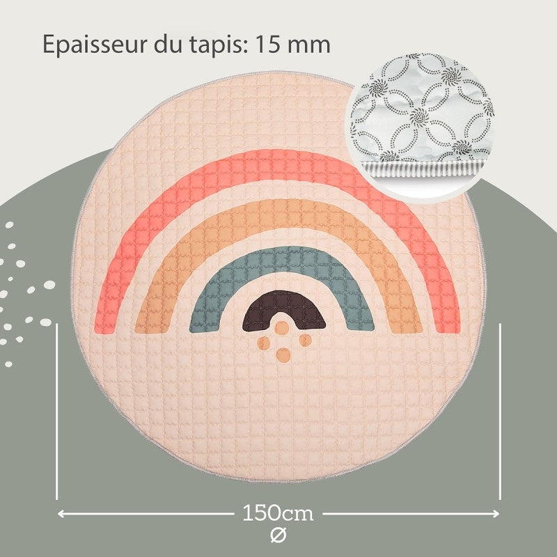 Tapis bébé matelassé arc en ciel BOHO RAINBOW