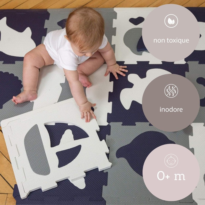 Tapis de jeu mousse à assembler animaux marins OCEAN WORLD