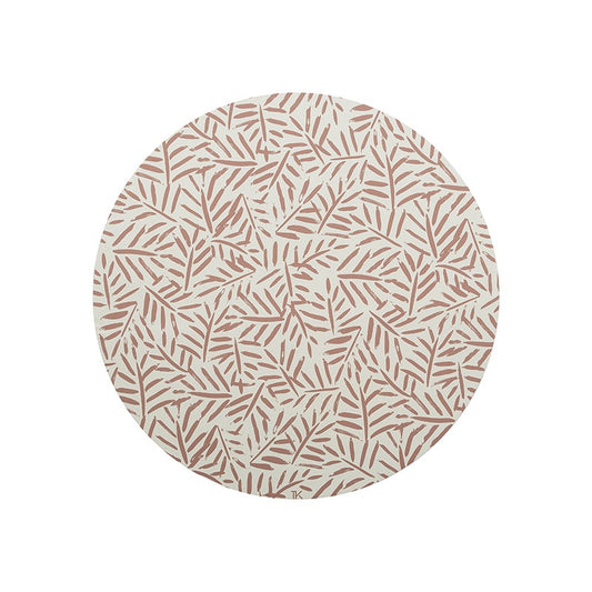 Tapis protège sol rond feuille LEAVES - SEA SHELL