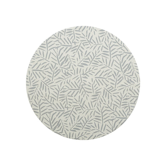 Tapis protège sol rond feuille LEAVES - STONE