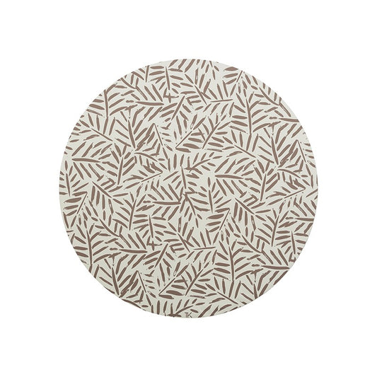 Tapis protège sol rond feuille LEAVES - TAN